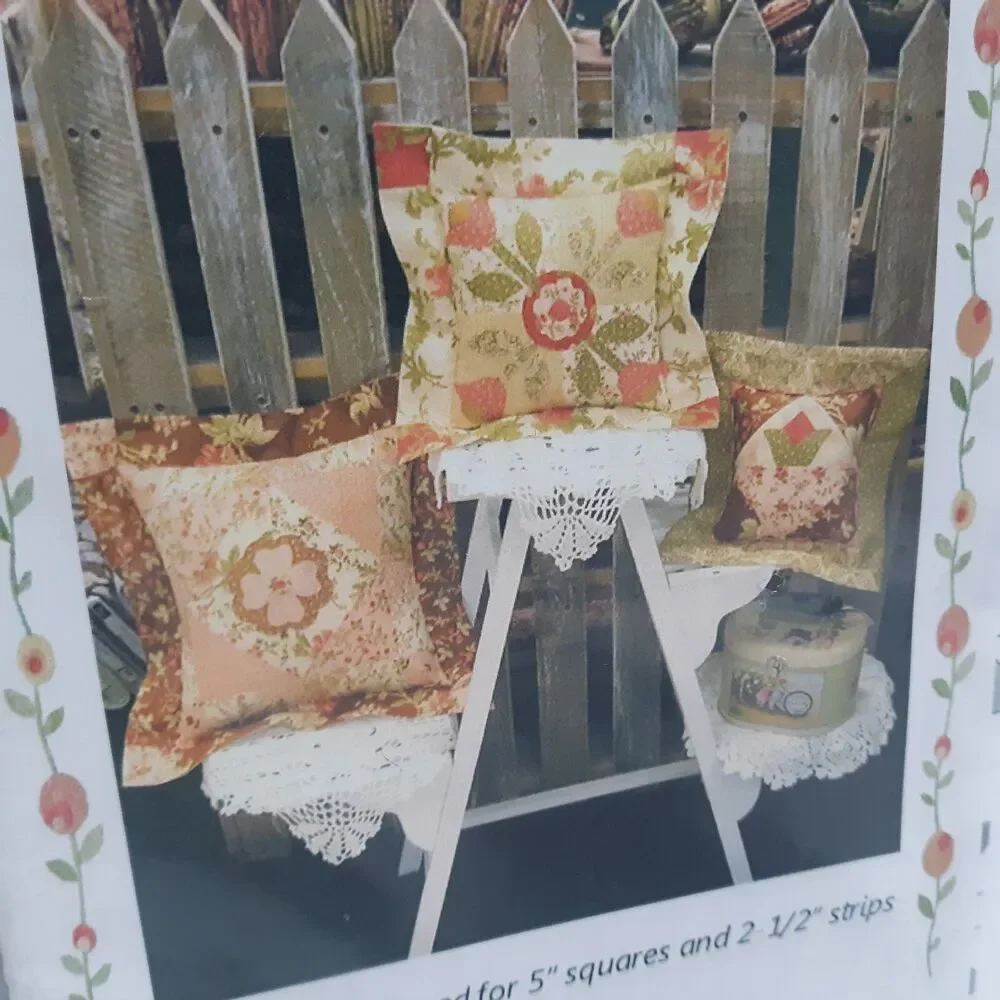 Pillow Sewing Pattern NEW Bloom Creek Triplets Applique Home Decor Living Room